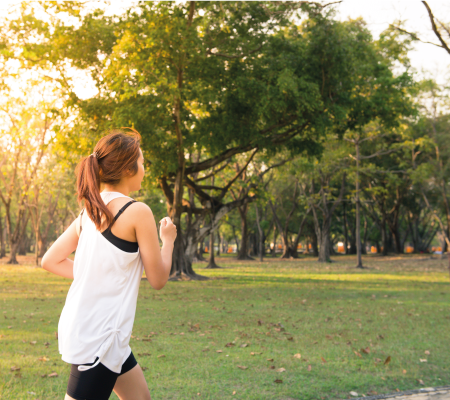 Lady running in park