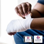 Hand bandaged