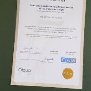 Health Safety in the Workplace Certificate